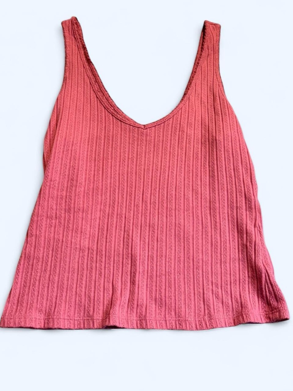 Universal Thread Ribbed V-Neck Tank Top - Rose
